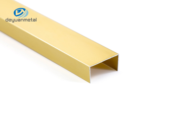 Anodized Aluminum U Profile Channel 0.8-1.2mm Thickness 6063 Alu Material Gold Color